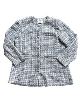 Ricki’s Cream/White & Light Blue Tweed Look Jacket XL